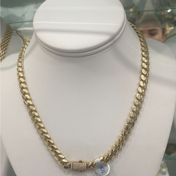 10k CADENA MÓNACO TOTALMENTE ORO 10k 7mm DE 18” - Picture 4 of 7